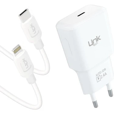 LİNKTECH T447E STRONG ECO 12W TYPE-C ŞARJ ALETİ VE TYPE-C TO LİGHTNİNG KABLO SET