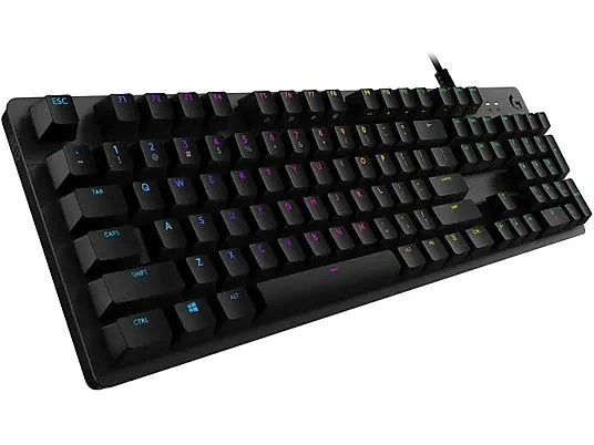 LOGITECH G G512 LIGHTSYNC RGB GX BLUE CLİCKY ARKADAN AYDINLATMALI MEKANİK KABLOLU TÜRKÇE Q OYUNCU KLAVYESİ - SİYAH