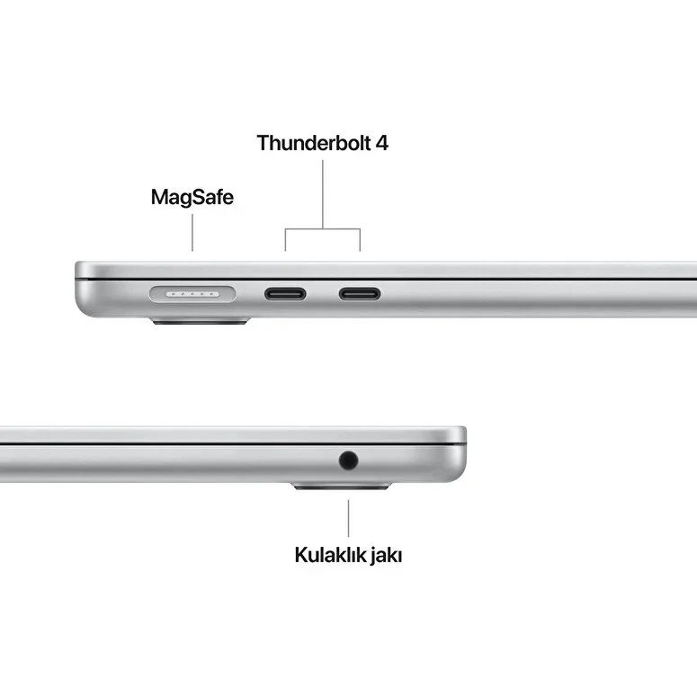 MacBook Air 13 inç Apple M4 Çip 10 Çekirdek CPU 8 Çekirdek GPU 16GB Bellek 256GB Gümüş - (MW0W3TU/A)