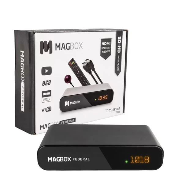 MAGBOX FEDERAL MİNİ HD + SCART TKGSLİ UYDU ALICISI