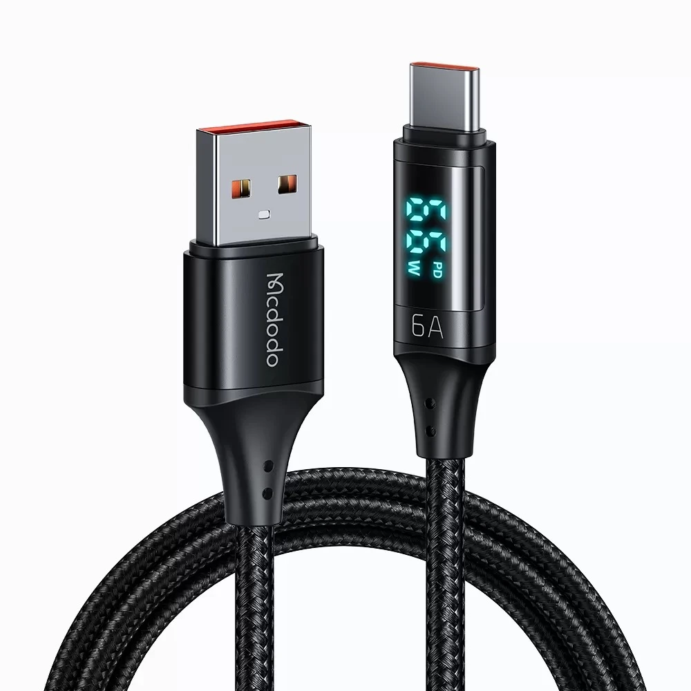 MCDODO CA-1080 TYPE-C DİJİTAL EKRAN HIZLI DATA ŞARJ KABLOSU-1.2M