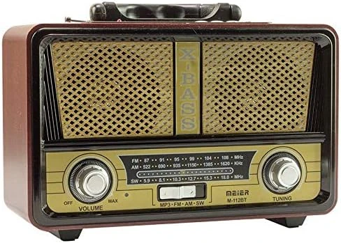 Meier M-112BT Şarjlı USB SD MP3 Destekli Bluetooth Nostaljik Radyo
