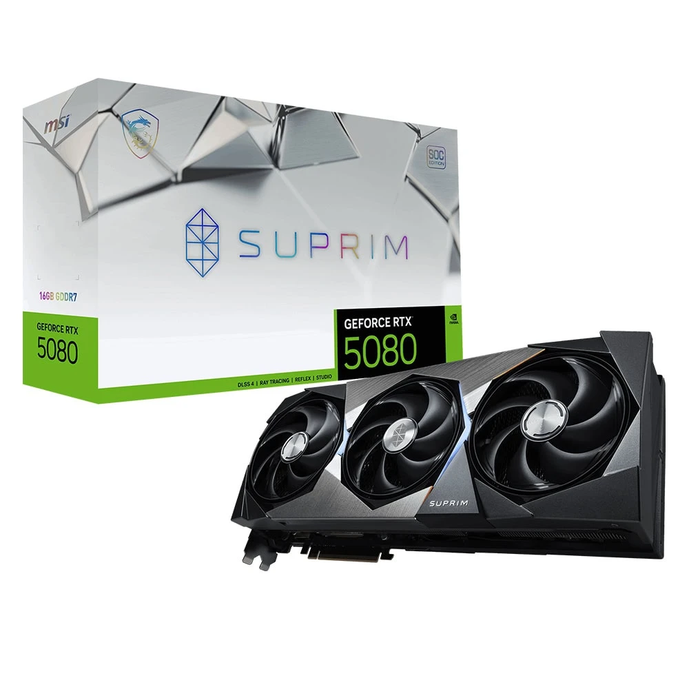 MSI GEFORCE RTX 5080 16G SUPRIM SOC 16GB GDDR7 256 BİT DLSS 4 EKRAN KARTI