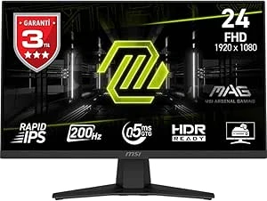 MSI MAG 244F 23.8" 0.5 ms Full HD IPS 200 Hz Oyuncu Monitörü
