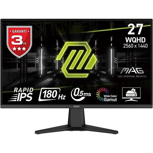 MSI MAG 275QF 27" 0.5 MS 180 HZ 2560X1440 HDMI DP ADAPTİVE SYNC OYUNCU MONİTÖRÜ