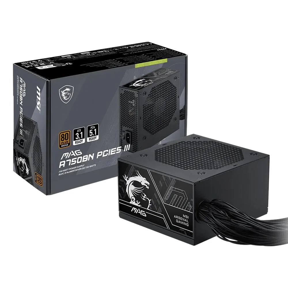 MSI MAG A750BN PCIE5 III Gen5.1 750 W Power Supply