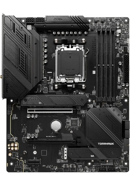 MSI MB MAG B650 TOMAHAWK WIFI AM5 DDR5 6600MHZ(OC) HDMI DP M.2 USB3.2 2.5G LAN WIFI 6E ATX
