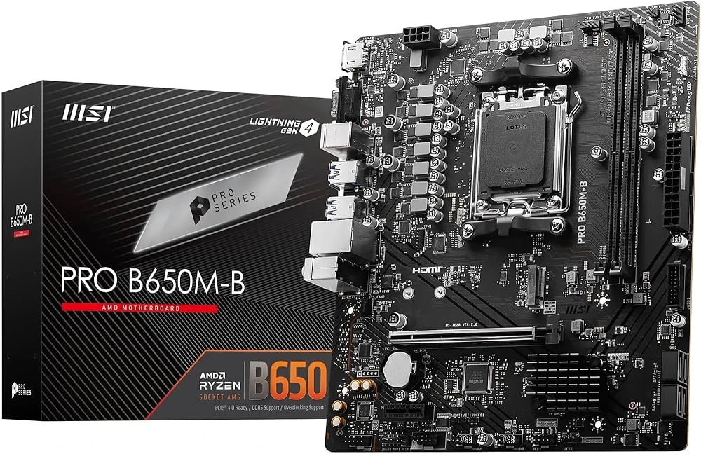 MSI MB PRO B650M-B AM5 DDR5 6800MHZ(OC) HDMI VGA M.2 USB3.2 2.5G LAN MATX