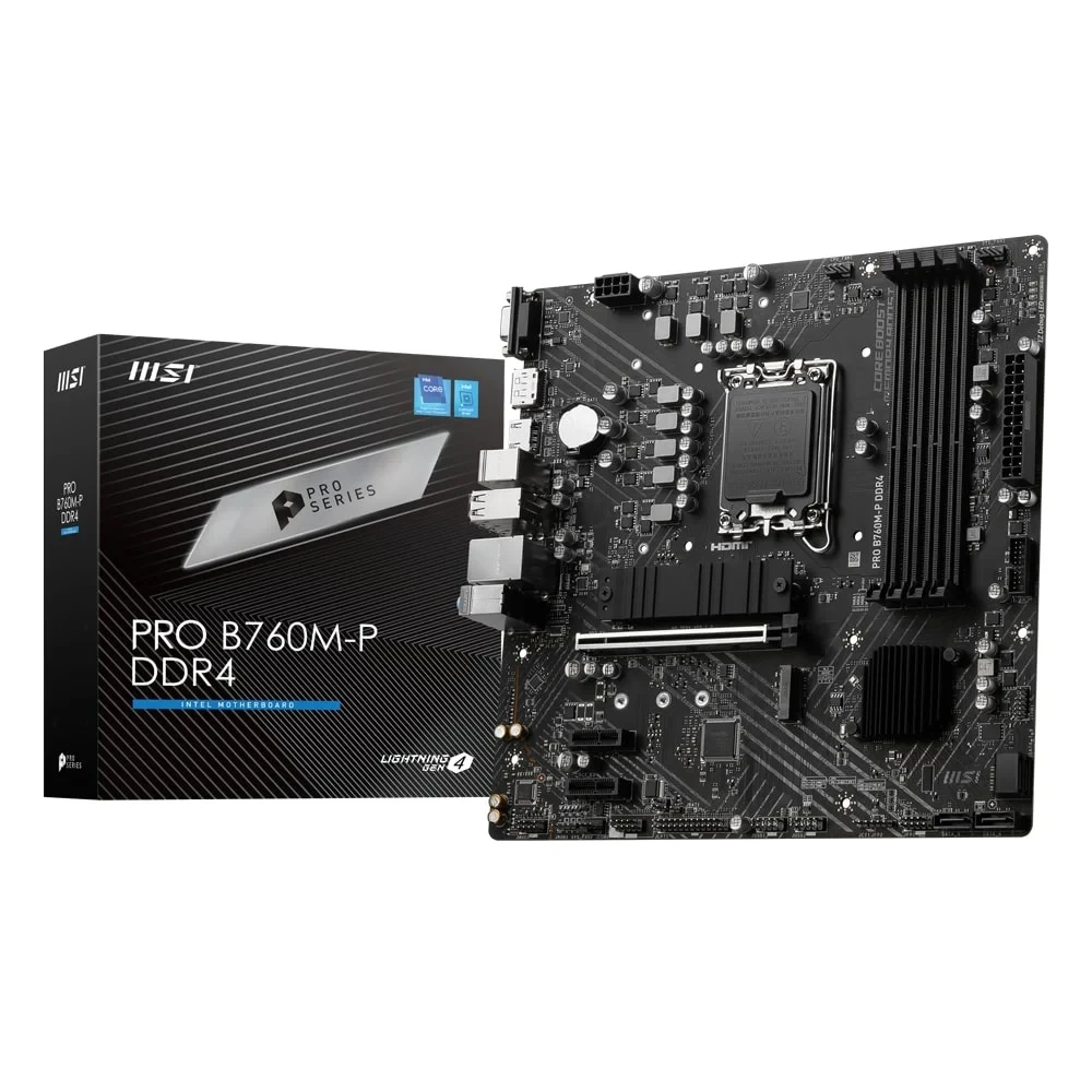 MSI PRO B760M-P D4 4800MHz(OC) DDR4 Soket 1700 M.2 HDMI DP VGA mATX Anakart