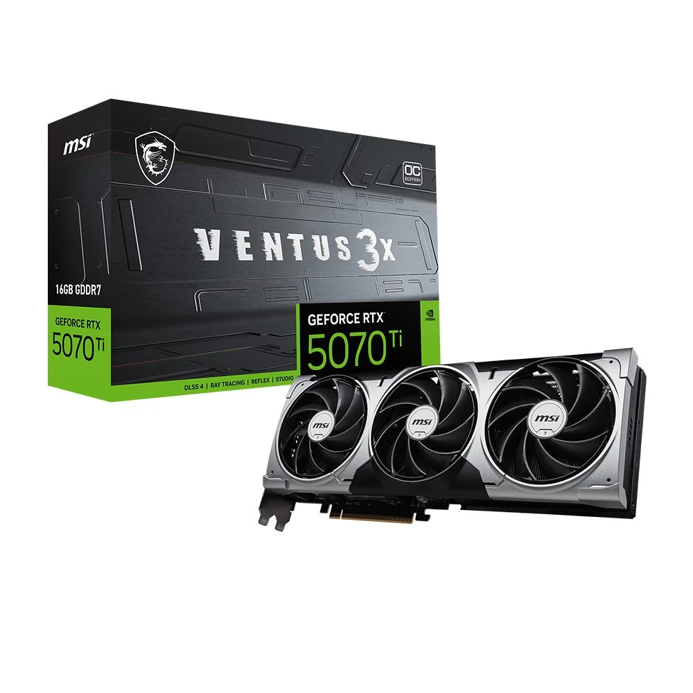 MSI RTX 5070 TI 16G Ventus 3X OC G507T-16V3C 256 Bit GDDR7 16 GB Ekran Kartı