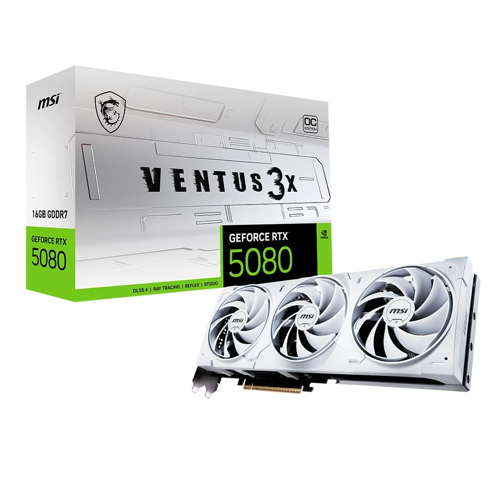 MSI RTX 5080 16G Ventus 3X OC White G5080-16V3CW 256 Bit GDDR7 16 GB Ekran Kartı