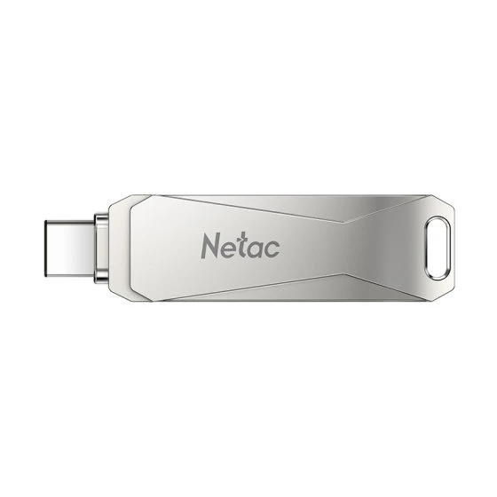 NETAC USB FLASH SÜRÜCÜ U782C, 128 GB, USB 3.0 VE USB TYPE-C, OTG, GÜMÜŞ FLASH BELLEK