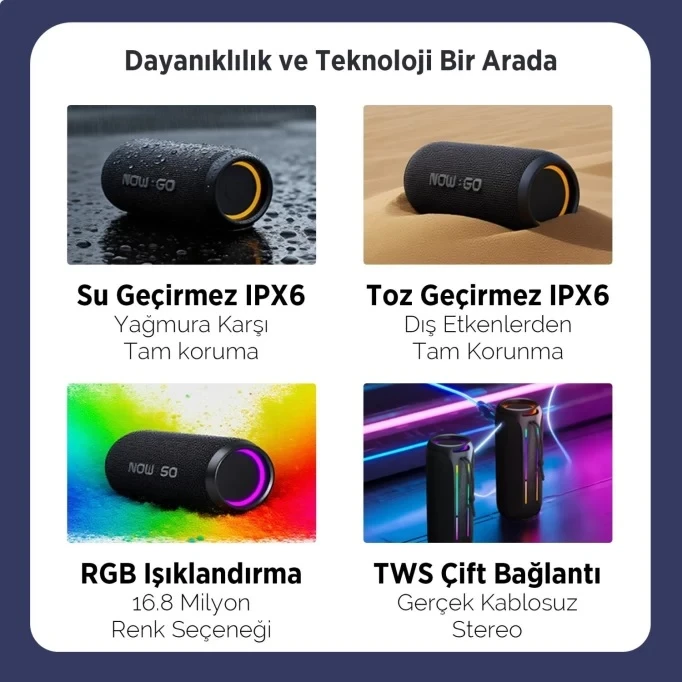 NowGo F6 Siyah Bluetooth Hoparlör