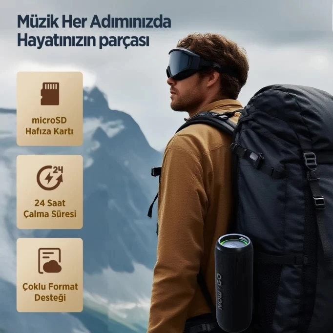 NowGo F6 Gri Bluetooth Hoparlör