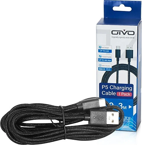 OİVO PS5 DUALSENSE JOYSTİCK USB ŞARJ KABLOSU 3 METRE