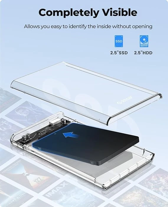 Orico USB 3.0 Micro B Şeffaf 2.5” inch SATA SSD Hard Disk Kutusu