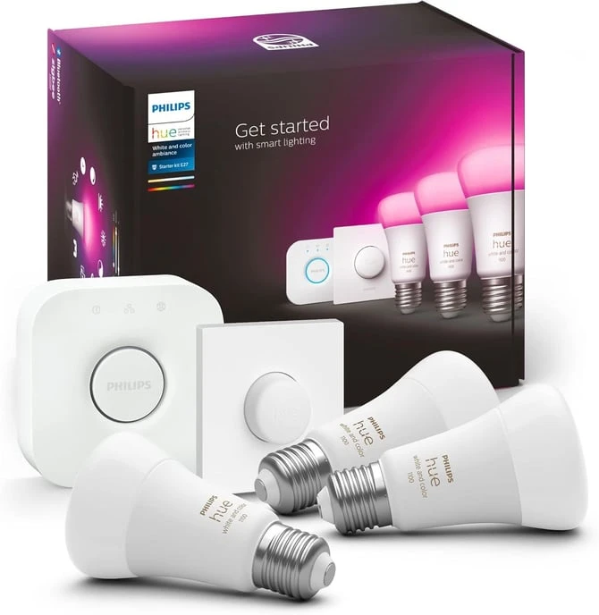 PHİLİPS HUE WCA BUTONLU 3'LÜ E27 AKILLI LED AMPUL BAŞLANGIÇ SETİ