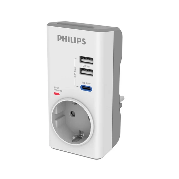 Philips CHP7010W 1140 Joule Tekli Beyaz Akım Korumalı Priz