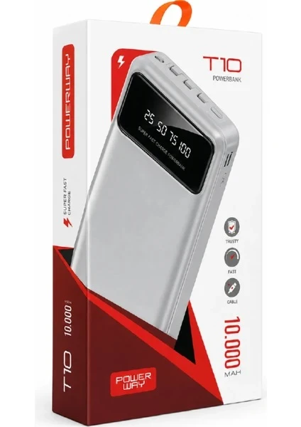Powerway T10 10000 AMP DG EKS KABLOLU POWERBANK
