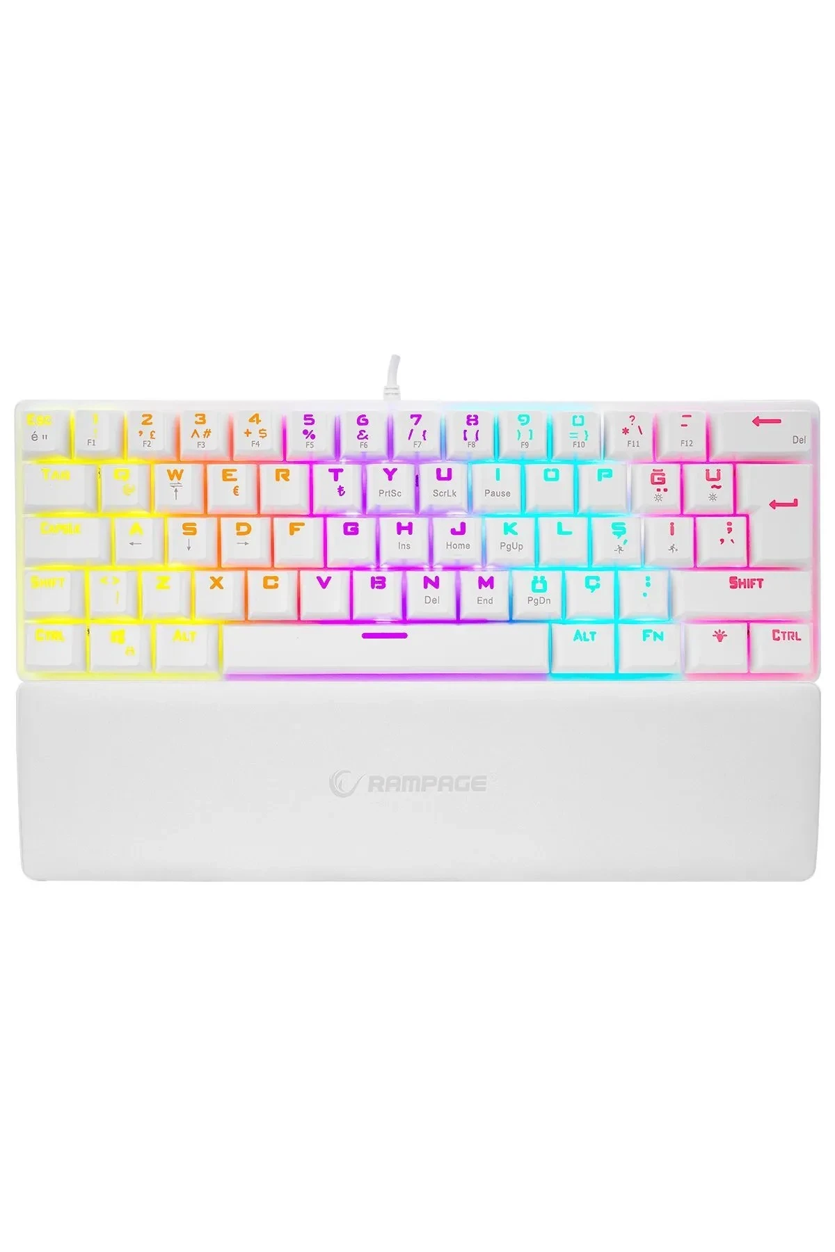 Rampage Ally K11 Beyaz TKL Red Switch Kablolu Mekanik Oyuncu Klavyesi