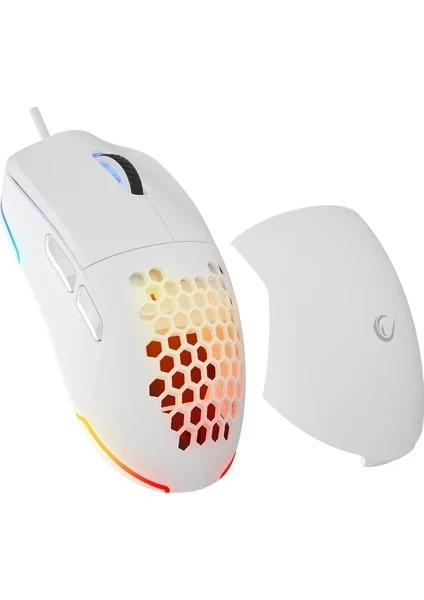 Rampage BLINK Beyaz 7 Makro Tuşlu RGB 12800 DPI Gaming Oyuncu Mouse