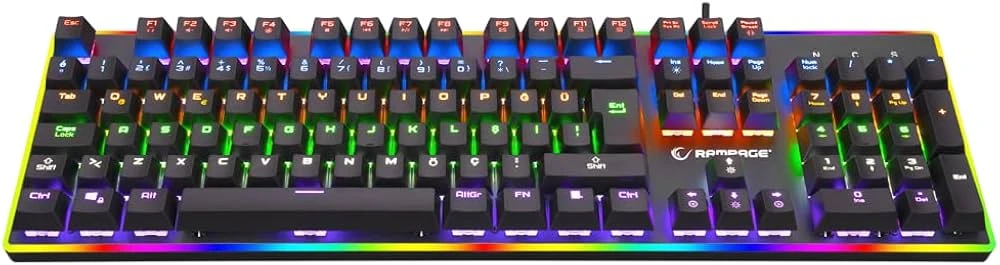 RAMPAGE BYGAME-K1 RGB LED FRAME RAİNBOW MEKANİK RED SWITCH GAMİNG OYUNCU KLAVYESİ