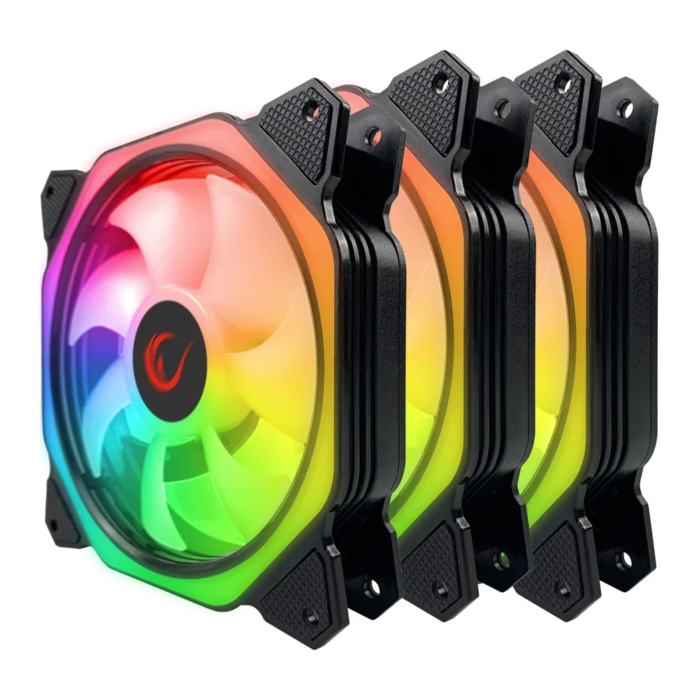 RAMPAGE COOLWIND F1 38CFM 1200RPM 3*12CM ARGB FAN KONTROLCÜ HUB+KUMANDALI 6PİN SİYAH KASA FAN KİTİ