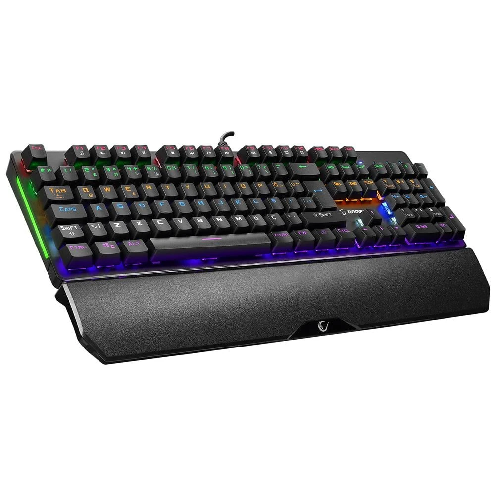RAMPAGE KB-R86 UMBRA SİYAH USB RAİNBOW AYDINLATMALI BLUE SWITCH MEKANİK GAMİNG OYUNCU KLAVYE