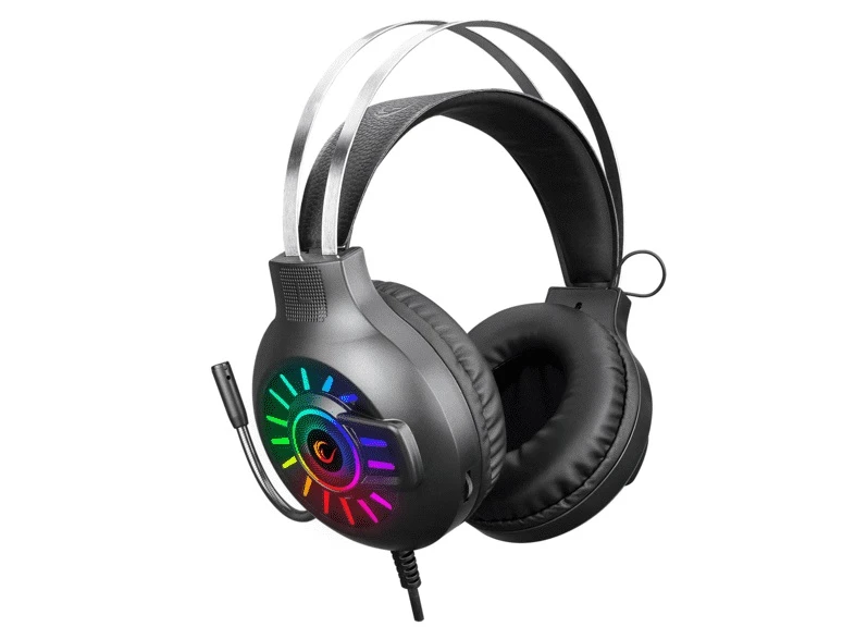 RAMPAGE RM-K44 ZENGIBAR SİYAH RGB IŞIK EFEKTİ MİKROFONLU OYUNCU KULAKLIĞI