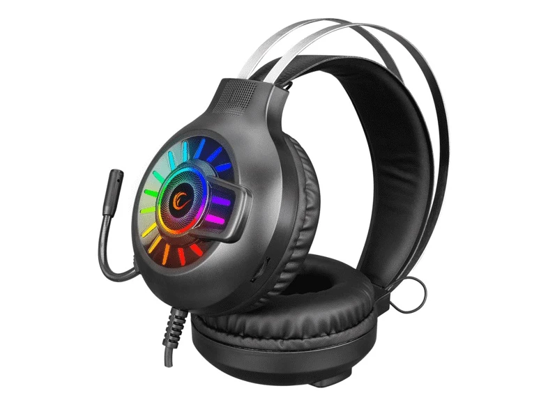RAMPAGE RM-K44 ZENGIBAR SİYAH RGB IŞIK EFEKTİ MİKROFONLU OYUNCU KULAKLIĞI