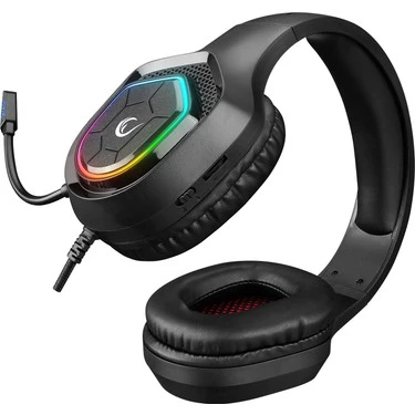 RAMPAGE RM-K90 VECTOR SİYAH RGB LED 3,5MM GAMİNG MİKROFONLU OYUNCU KULAKLIĞI