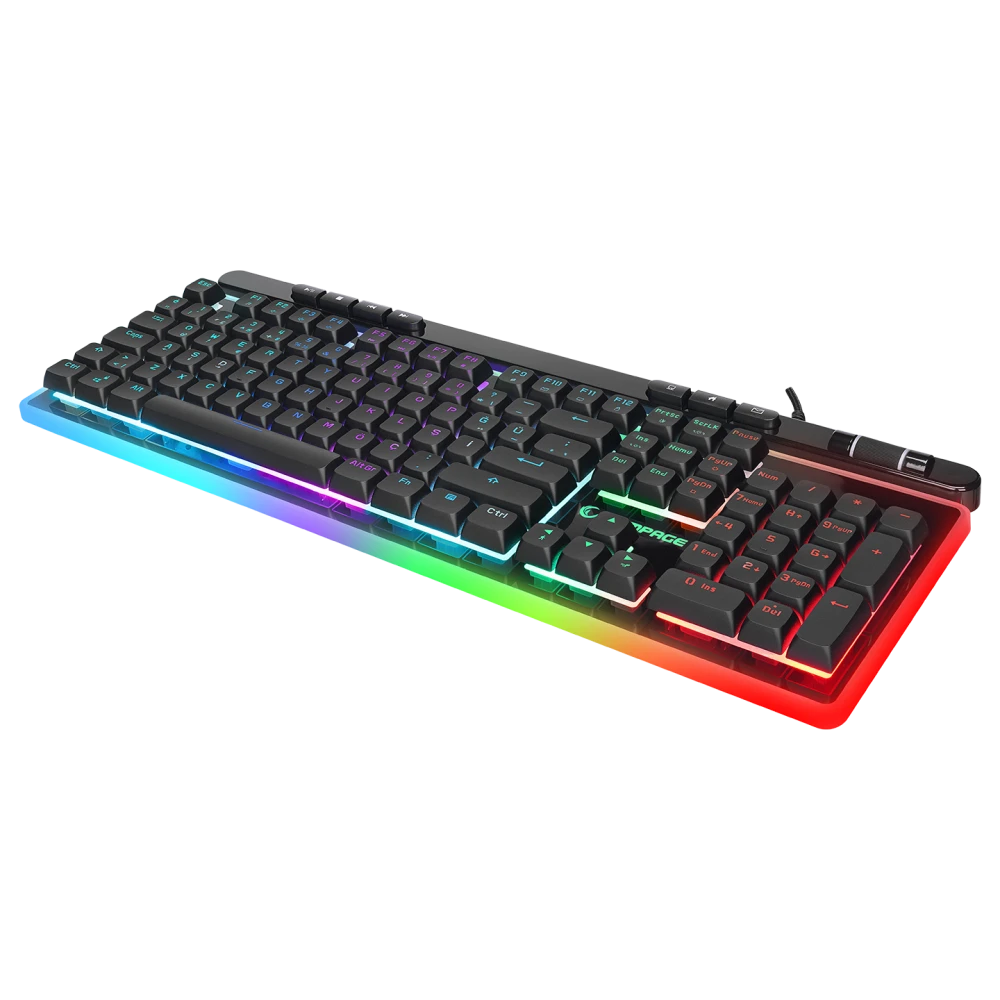 RAMPAGE SHINE K14 SİYAH USB RGB BACKLİGHT MEMBRANE GAMİNG OYUNCU KLAVYE