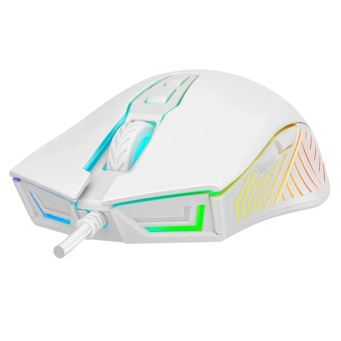 RAMPAGE SMX-G68 SPEAR FULL RGB 7200DPI 7D MAKROLU GAMİNG OYUNCU MOUSE BEYAZ