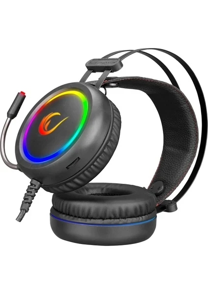 Rampage Stormy Siyah RGB 7.1 USB Kablolu Kulak Üstü Oyuncu Kulaklığı