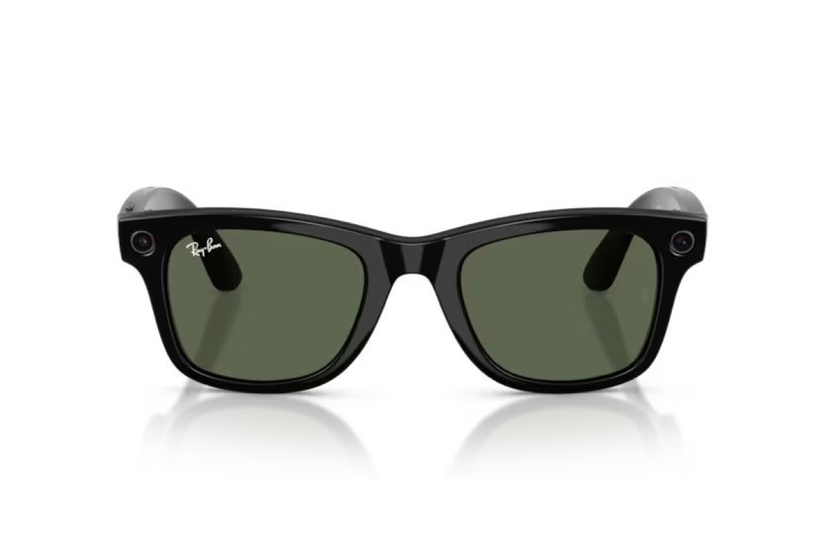 Ray-Ban Meta Wayfarer Gen 2 RW4012 50 Beden 601/1M Parlak Siyah-Şeffaf Grafit Yeşil Transitions