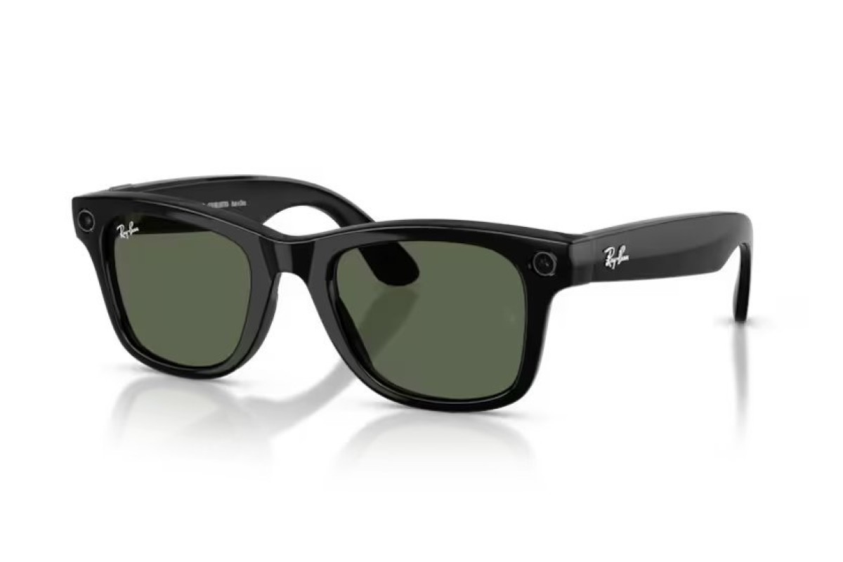 Ray-Ban Meta Wayfarer Gen 2 RW4012 50 Beden 601/1M Parlak Siyah-Şeffaf Grafit Yeşil Transitions