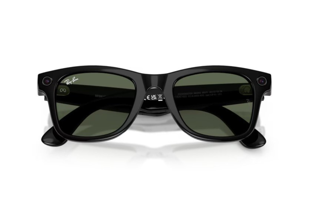 Ray-Ban Meta Wayfarer Gen 2 RW4012 50 Beden 601/1M Parlak Siyah-Şeffaf Grafit Yeşil Transitions