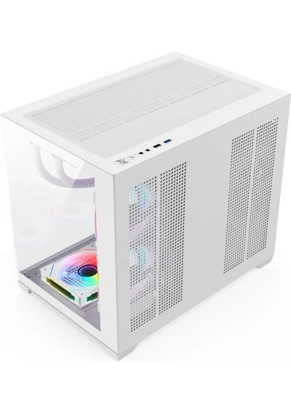 REVENGE TERRANOVA KUMANDALI 6 RGB FANLI NOVA BEYAZ MİDİ TOWER CAM PANEL GAMİNG OYUNCU BİLGİSAYAR KASASI