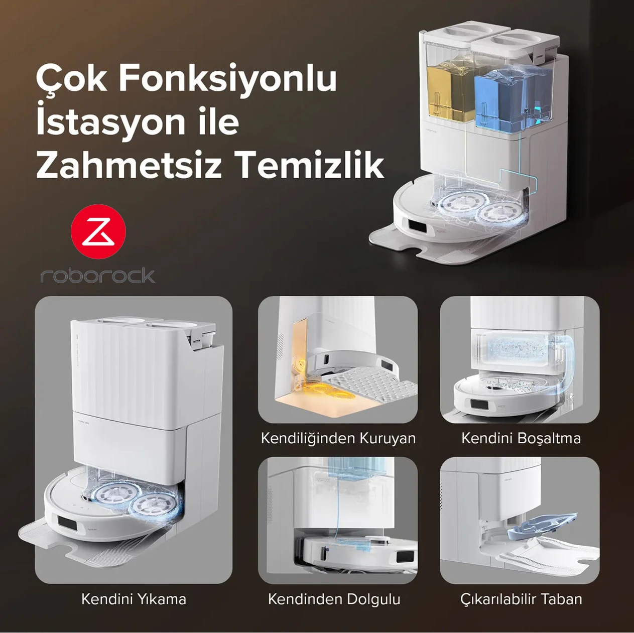 ROBOROCK Q REVO S ÇÖP İSTASYONLU AKILLI ROBOT SÜPÜRGE BEYAZ