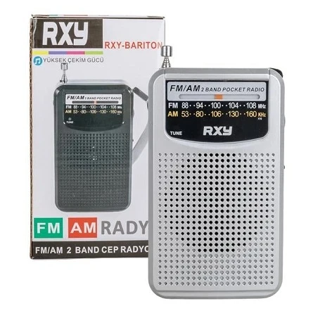 ROXY Rxy-Bariton Cep Tipi Mini Pilli Analog Radyo Gri