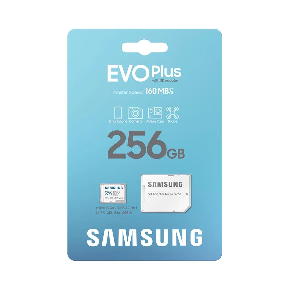 Samsung Evo Plus MB-MC256SA Class 10 UHS-I U3 A2 V30 256 GB Micro SD Kart