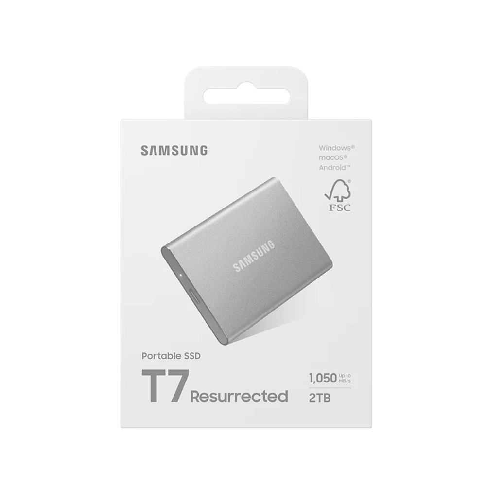 Samsung 2TB T7 Gen2 Resurrected USB 3.2 Silver (Okuma 1050MB / Yazma 1000MB) Harici SSD