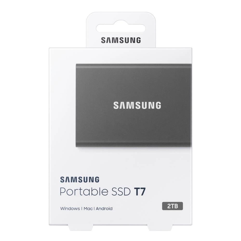 Samsung 2TB T7 Serisi USB 3.2 (Okuma 1050MB / Yazma 1000MB) Gri Harici SSD