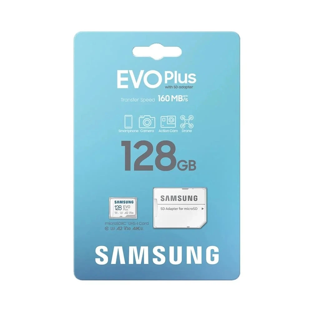 Samsung Evo Plus MB-MC128SA Class 10 UHS-I U3 A2 V30 128 GB Micro SD Kart