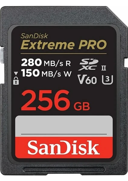 SanDisk Extreme Pro SDSDXEP-256G-GN4IN UHS-II U3 V60 256 GB Hafıza Kartı