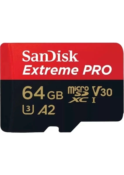 SanDisk Extreme Pro SDSQXCU-064G-GN6MA Class 10 UHS-I U3 A2 V30 64 GB Micro SD Kart