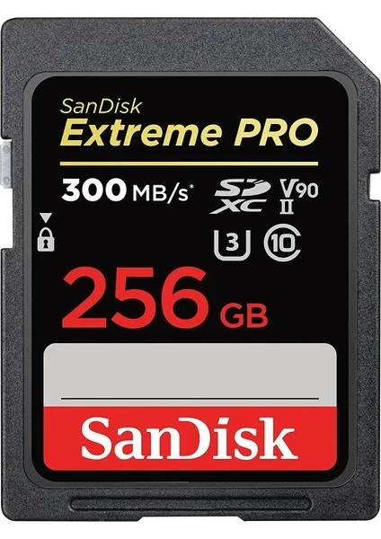SanDisk Extreme Pro 256gb 300mb/s V90 UHS-II SDXC Hafıza Kartı