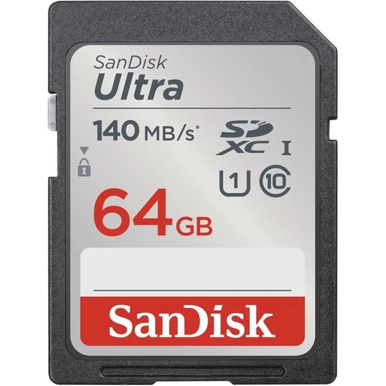 SANDISK ULTRA 64GB 140MB/S SDHC/SDXC CLASS 10 UHS-I HAFIZA KARTI SDSDUNB-064G-GN6IN