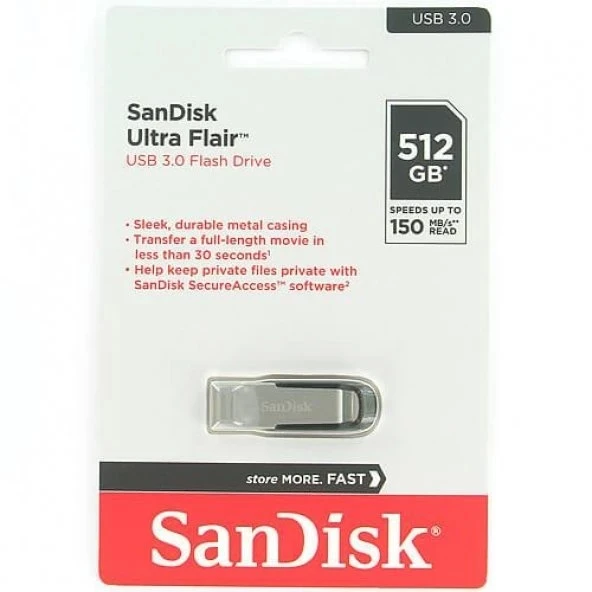 SanDisk Ultra Flair SDCZ73-512G-G46 512 GB Flash Bellek