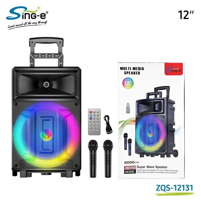 SING-E ZQS12131 12 İNÇ BLUETOOTH OUTDOOR MİKROFONLU KARAOKE HOPARLÖR RGB